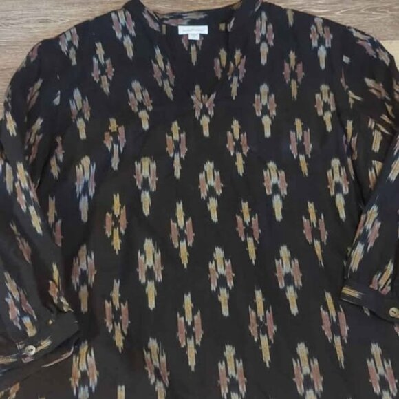 Pure Jill V-Neck Ikat Top size xl - Picture 1 of 5